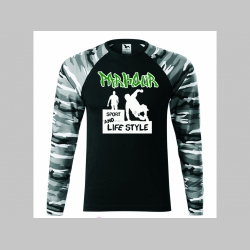 Parkour - Sport and Life style pánske tričko (nie mikina!!) s dlhými rukávmi vo farbe " metro " čiernobiely maskáč gramáž 160 g/m2 materiál 100%bavlna